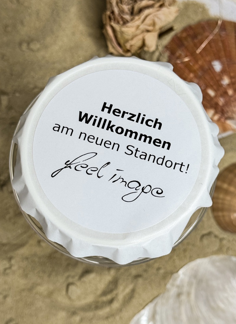 Ein Willkommensgeschenk für ein Unternehmen am neuen Standort. Ein Eisbecher der Eisspezerei.